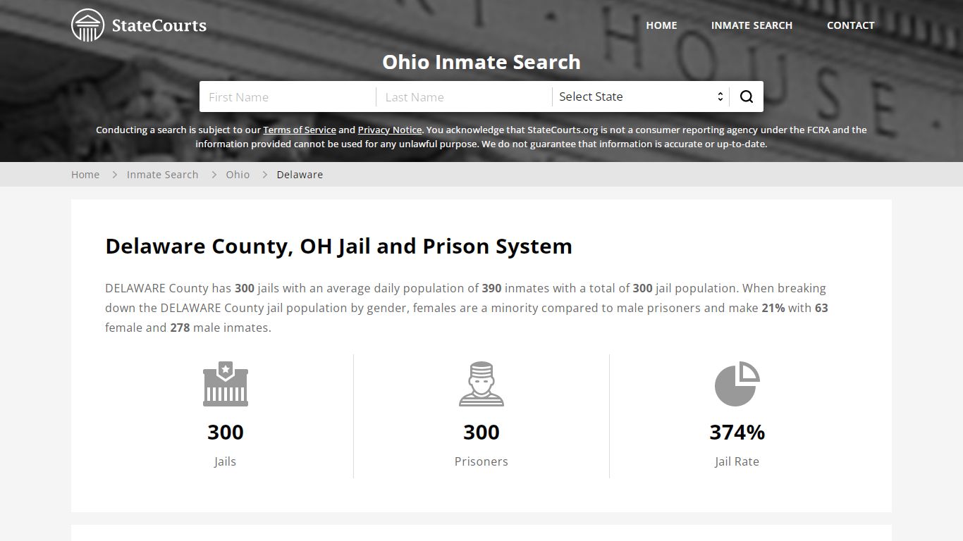 Delaware County, OH Inmate Search - StateCourts