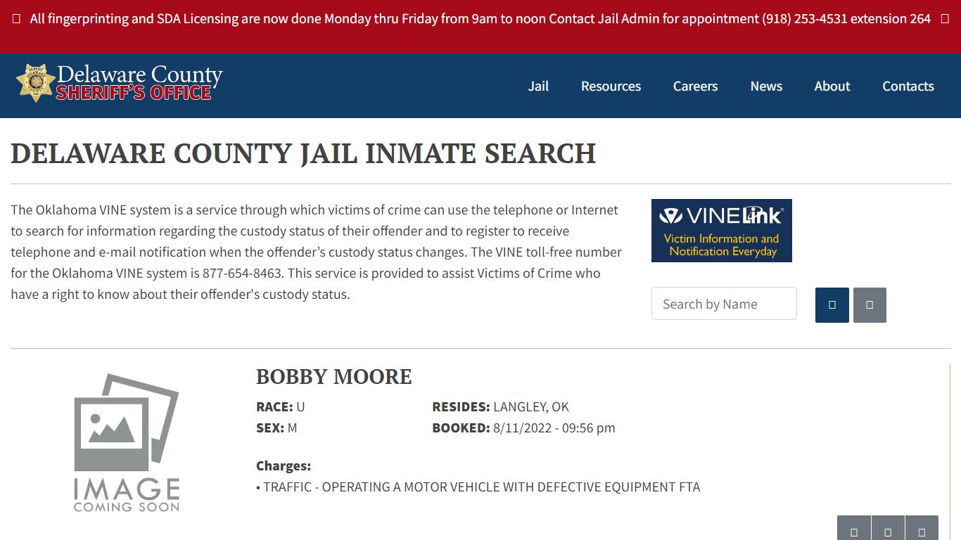 Inmate Search - Delaware County Sheriff's Office